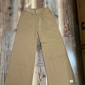 Ragdoll Tan Wide-Leg Track Sweat Pants